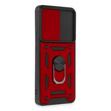 Xiaomi Mi 12t Pro Kılıf Pars Lens Yüzüklü Silikon - Kırmızı
