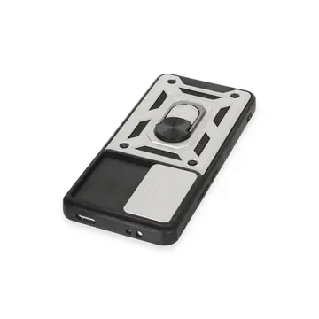 Xiaomi Mi 12t Pro Kılıf Pars Lens Yüzüklü Silikon - Gümüş