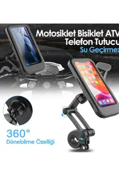 Gidon Bağlantılı Su Geçirmez Mıknatıslı Motorsiklet Telefon Tutucu