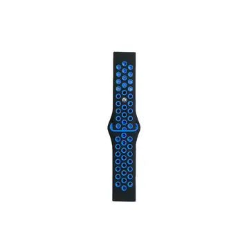 Watch 20mm Spor Delikli Kordon - Siyah-mavi
