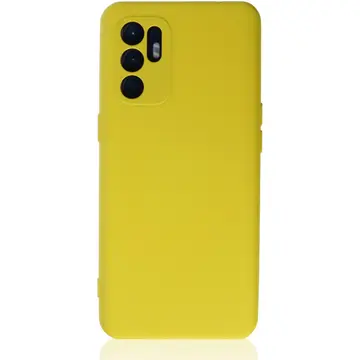 Oppo Reno 6 Kılıf Nano İçi Kadife Silikon - Sarı1