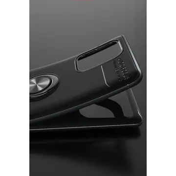Samsung Galaxy A91 / S10 Lite Kılıf Range Yüzüklü Silikon - Siyah-kırmızı