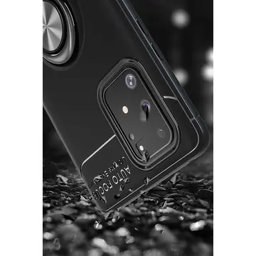 Samsung Galaxy A91 / S10 Lite Kılıf Range Yüzüklü Silikon - Siyah-kırmızı