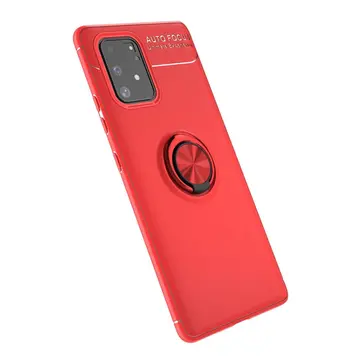 Samsung Galaxy A91 / S10 Lite Kılıf Range Yüzüklü Silikon - Kırmızı