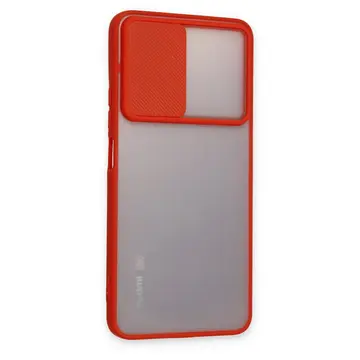 Xiaomi Redmi Note 11t Kılıf Palm Buzlu Kamera Sürgülü Silikon - Kırmızı