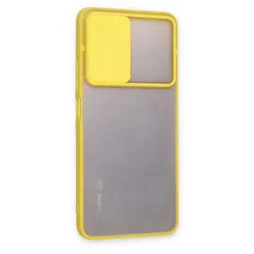 Xiaomi Redmi Note 11 Pro Plus 5g Kılıf Palm Buzlu Kamera Sürgülü Silikon - Sarı