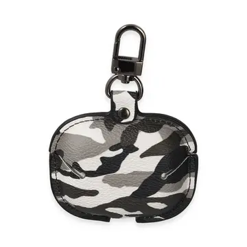 Airpods 3 (3.nesil) Çanta Kamuflaj Deri Kılıf - Gri