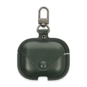 Airpods Pro 2 (2.nesil) Çanta Deri Kılıf - Haki Yeşil