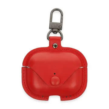Airpods Pro 2 (2.nesil) Çanta Deri Kılıf - Kırmızı