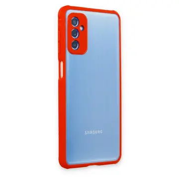 Samsung Galaxy M52 5g Kılıf Miami Şeffaf Silikon - Kırmızı