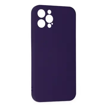İphone 12 Pro Max Kılıf Nano İçi Kadife Silikon - Mor