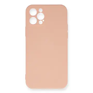 İphone 12 Pro Max Kılıf Nano İçi Kadife Silikon - Pudra