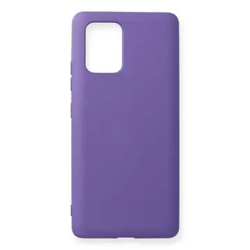 Samsung Galaxy A91 / S10 Lite Kılıf Nano İçi Kadife Silikon - Mor