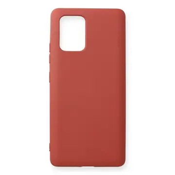 Samsung Galaxy A91 / S10 Lite Kılıf Nano İçi Kadife Silikon - Kiremit