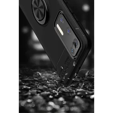 Huawei P40 Kılıf Range Yüzüklü Silikon - Siyah-mavi