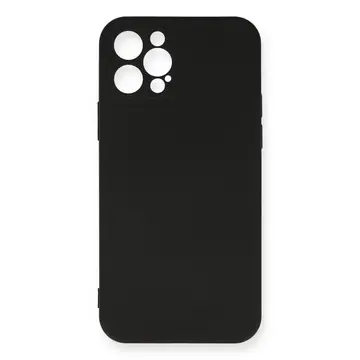 İphone 12 Pro Max Kılıf Nano İçi Kadife Silikon - Siyah