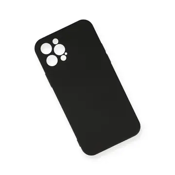 İphone 12 Pro Max Kılıf Nano İçi Kadife Silikon - Siyah