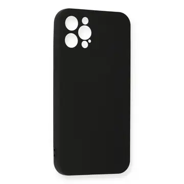 İphone 12 Pro Max Kılıf Nano İçi Kadife Silikon - Siyah