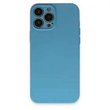İphone 13 Pro Max Kılıf Nano İçi Kadife Silikon - Mavi