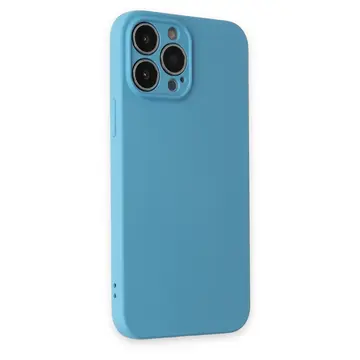 İphone 13 Pro Max Kılıf Nano İçi Kadife Silikon - Mavi