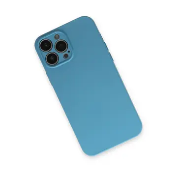 İphone 13 Pro Max Kılıf Nano İçi Kadife Silikon - Mavi