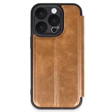 İphone 16 Pro Max Kılıf Flip Cover - Taba