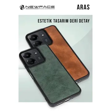 Xiaomi Redmi 14c Kılıf Aras Deri Kapak - Koyu Yeşil