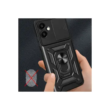 Samsung Galaxy A06 Kılıf Pars Lens Yüzüklü Silikon - Siyah