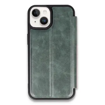 İphone 14 Kılıf Flip Cover - Koyu Yeşil