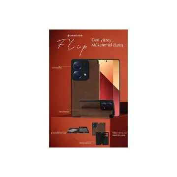 İphone 15 Pro Max Kılıf Flip Cover - Kırmızı