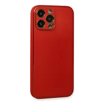 İphone 13 Pro Kılıf Coco Deri Silikon Kapak - Kırmızı