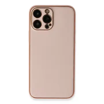 İphone 13 Pro Kılıf Coco Deri Silikon Kapak - Pembe