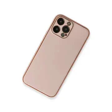 İphone 13 Pro Kılıf Coco Deri Silikon Kapak - Pembe