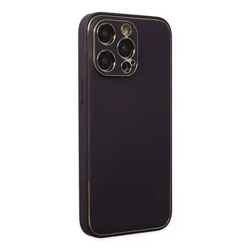 İphone 13 Pro Max Kılıf Coco Deri Silikon Kapak - Derin Mor