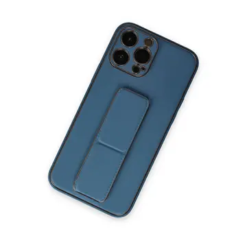 İphone 13 Pro Kılıf Coco Deri Standlı Kapak - Açık Mavi