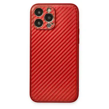 İphone 13 Pro Kılıf Coco Karbon Silikon - Kırmızı