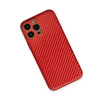 İphone 13 Pro Kılıf Coco Karbon Silikon - Kırmızı