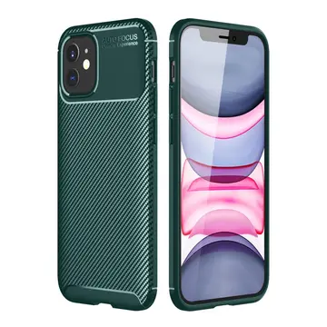 İphone 12 Mini Kılıf Auto Focus Karbon Kapak - Yeşil