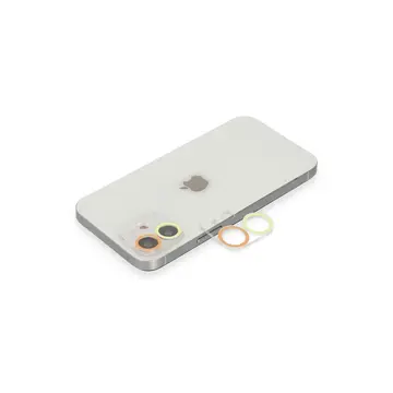 İphone 11 Renkli Kamera Lens Koruma Cam - Sarı-turuncu