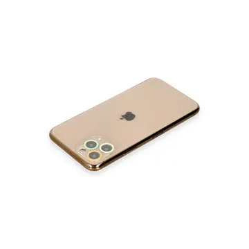 İphone 11 Pro Renkli Kamera Lens Koruma Cam - Sarı-turuncu