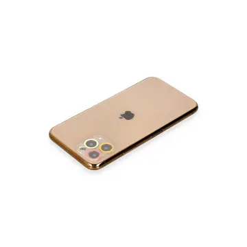 İphone 11 Pro Renkli Kamera Lens Koruma Cam - Turuncu-kırmızı