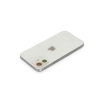 İphone 12 Renkli Kamera Lens Koruma Cam - Sarı-turuncu
