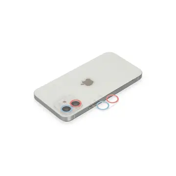 İphone 12 Renkli Kamera Lens Koruma Cam - Pembe-mavi