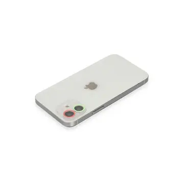 İphone 12 Renkli Kamera Lens Koruma Cam - Yeşil-pembe