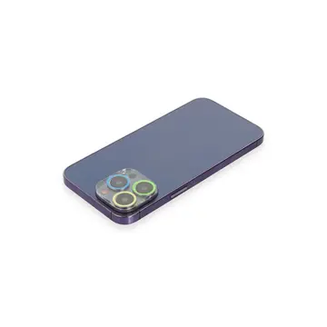 İphone 12 Pro Max Renkli Kamera Lens Koruma Cam - Yeşil-sarı