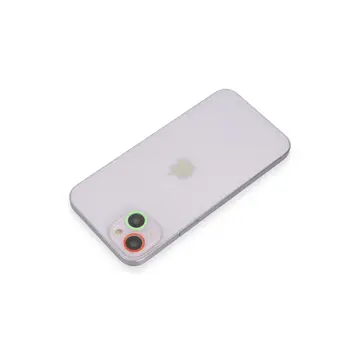 İphone 13 Renkli Kamera Lens Koruma Cam - Yeşil-pembe