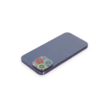İphone 13 Pro Renkli Kamera Lens Koruma Cam - Mavi-yeşil