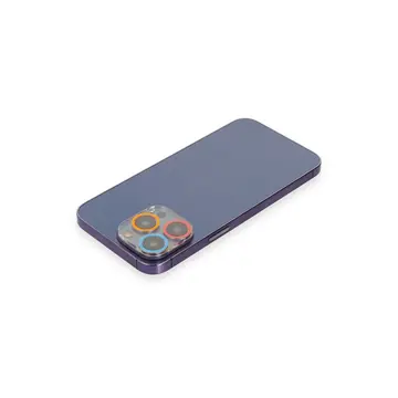İphone 13 Pro Max Renkli Kamera Lens Koruma Cam - Pembe-mavi