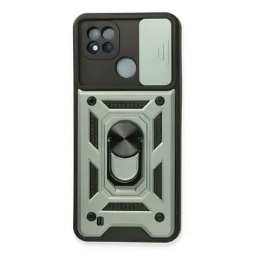 Realme C11 2021 Kılıf Pars Lens Yüzüklü Silikon - Yeşil
