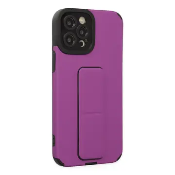 İphone 12 Pro Max Kılıf Mega Standlı Silikon - Mor